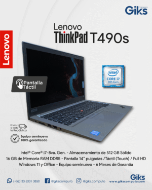 Lenovo Thinkpad T490s. Core i7-8va. 16GB RAM. 512GB SSD. TOUCH