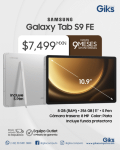 Galaxy Tab S9 Fe. 8gb RAM. 256gb SSD. Funda protectora + S-Pen