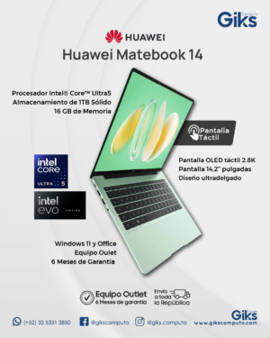 Huawei Matebook 14. Intel Ultra 5. 16GB RAM. 1TB SSD. Pantalla 14" TOUCH. NUEVA