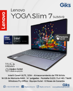 Lenovo Yoga Slim 7. Intel Ultra 5. 16GB RAM. 1TB SSD. Pantalla Oled 14" TOUCH. NUEVA