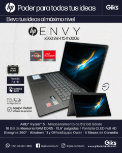 HP Envy x360. Ryzen 5. 16GB RAM. 512GB SSD. Pantalla 16" OLED TOUCH. Modo Tableta con Pluma. NUEVA