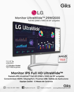 Monitor LG UltraWide de 29". Resolucion Full HD. NUEVO