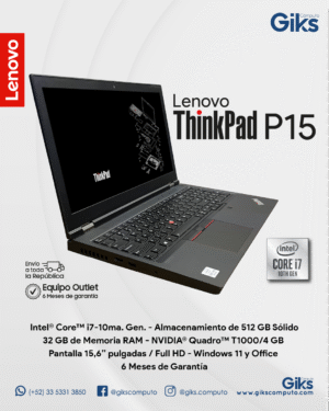 Lenovo Thinkpad P15. Core i7-10750H. 32GB RAM. 512GB SSD. 4GB Video