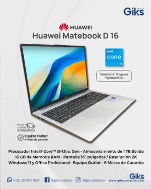 Huawei Matepad D 16. Core i5-13va gen. 16GB RAM. 1B SSD. Pantalla 16" 2K. NUEVA