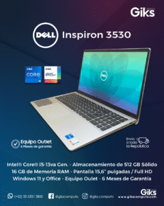 Dell Inspiron 3530. Core i5-13va Gen. 16GB RAM. 512GB SSD. Pantalla 15.6 NUEVA