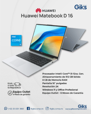 Huawei Matepad D 16. Core i5-12va gen. 8GB RAM. 512GB SSD. Pantalla 16" 2K. NUEVA