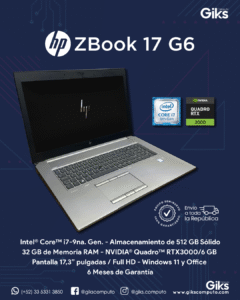 HP Zbook 17 G6. Core i7. 32gb RAM. 512gb SSD. 6GB Tarjeta de Video. Pantalla 17" SEMI NUEVA
