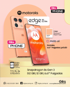 Motorla Edge 50 ULTRA. 512gb ssd. 12GB RAM. Pantalla 6.7" OLED. Color Durazno