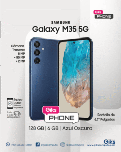 Samsung Galaxy M35 5G. 128GB. 6GB RAM. Pantalla 6.7" Color Azul Oscuro