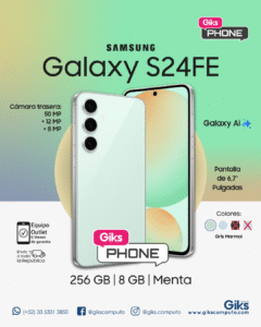 Samsung Galaxy S24 FE. 256GB. 8GB RAM. Pantalla 6.7" Color Menta