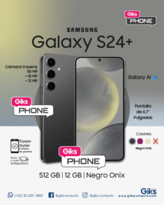 Samsung Galaxy S24+. 512GB. 12GB RAM. Pantalla 6.7" Color Negro Onix