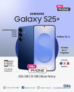 Samsung Galaxy S25+. 256GB. 12GB RAM. Pantalla 6.7" Color Blue Navy