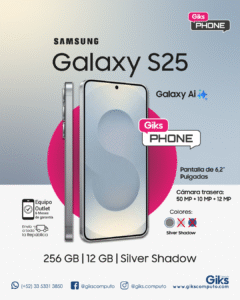 Samsung Galaxy S25. 256GB. 12GB RAM. Pantalla 6.2" Color Silver Shadow