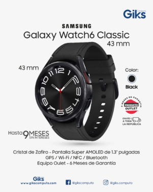 Samsung Galaxy Watch 6 Classic 43 Mm Negro. Con Fluoroelastómero