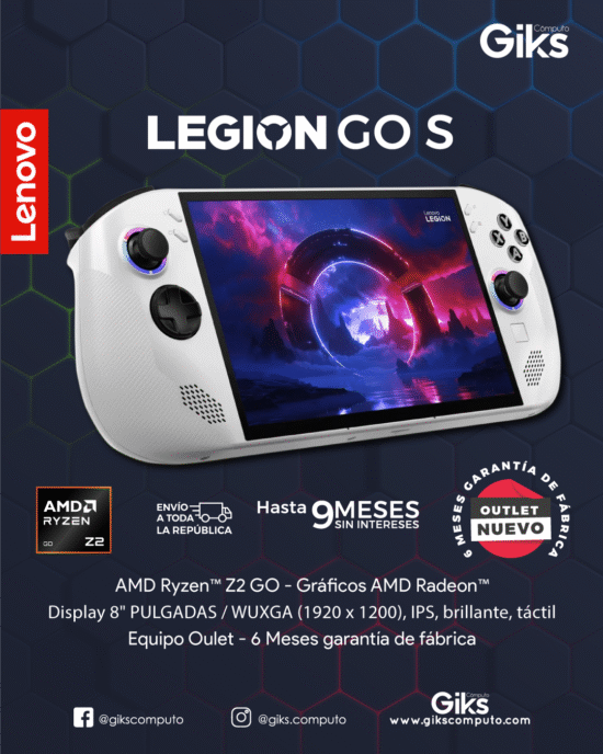 Consola Portatil Lenovo Legion GO S. 16GB RAM. 512GB Almacenamiento. Pantalla 8" NUEVA