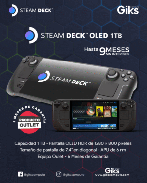 SteamDeck OLED. 1TB SSD. 16GB RAM. Pantalla 7.4". NUEVA