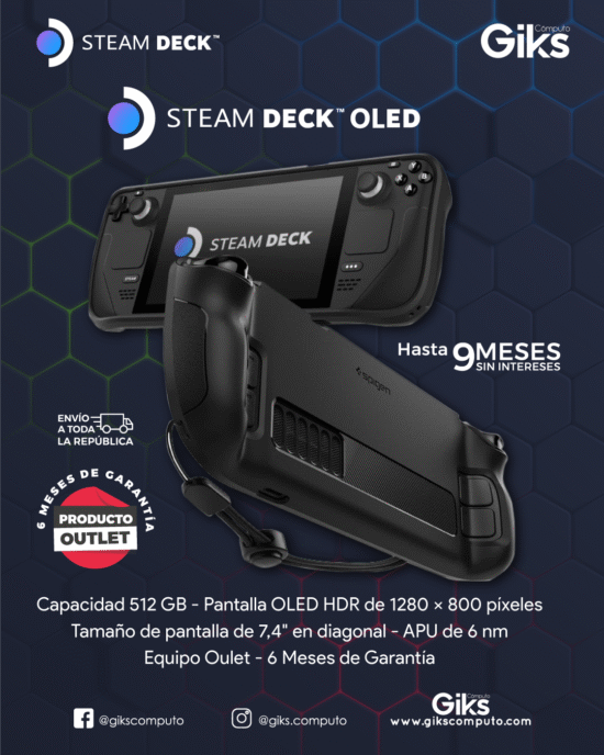 SteamDeck OLED. 512GB SSD. 16GB RAM. Pantalla 7.4". NUEVA
