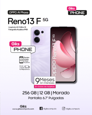 Oppo Reno 13 F. Color Morado 12 Gb RAM +256 Gb Almacenamiento