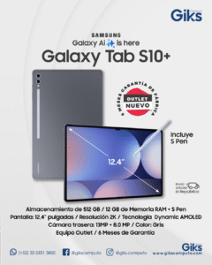 Tablet Galaxy Tab S10 Plus. 12gb RAM. 512GB SSD. Pantalla 12.4" 2K. Con S-Pen. Color Gris