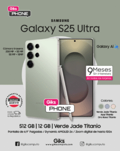 Samsung Galaxy S25 ULTRA. 512GB. 12GB RAM. Pantalla 6.8" Color Verde Jade