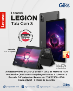 Lenovo Legion Tab Gen 3. Snapdragon 8. 12GB RAM. 256GB SSD. Pantalla 8.8". NUEVA