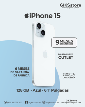 iPhone 15 - 128 Gb - Azul - Nuevo Outlet