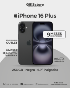 iPhone 16 Plus - 256 Gb - Negro - Nuevo Outlet
