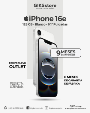 iPhone 16e - 128GB- Blanco - Nuevo Outlet