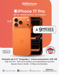 iPhone 17 Pro. Naranja Cósmico | 256 GB | Pantalla 6.3” | Equipo Nuevo Outlet
