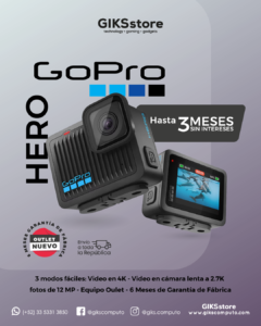 GoPro HERO 4K. Cámara Lenta 2.7K. Fotos 12 MP. Sumergible. Nuevo Outlet