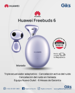 Huawei FreeBuds 6. Cancelación Activa de Ruido. Color Morado. Nuevo Outlet