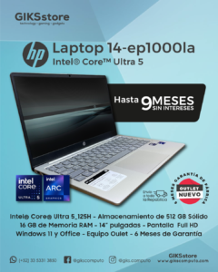 Hp 14-ep1000la. Intel Ultra 5. 16gb Ram. 512gb Ssd. Pantalla 14". Nuevo Outlet
