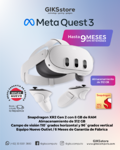 Lentes de Realidad Virtual Meta Quest 3. 512GB. Nuevo Outlet
