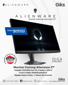 Monitor Gamer Alienware 27”. Full HD. 360 Hz. FreeSync. Nuevo Outlet