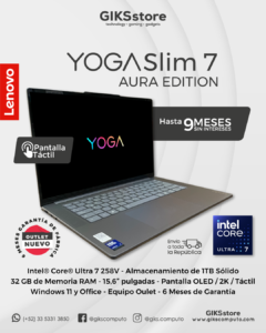 Lenovo Yoga Slim 7 Aura Edition. Ultra 7. 32gb RAM 1tb SSD. Pantalla 15.6" TOUCH. Nuevo Outlet
