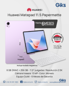 Huawei MatePad 11.5 Papermatte- Pantalla 11.5” 2.5K. 256GB. 8GB RAM. Color Morado. Nuevo Outlet