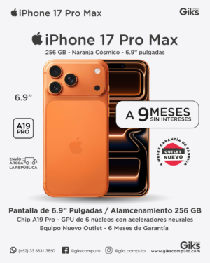 iPhone 17 Pro Max de 256GB - Solo Esim - Naranja Cósmico - Nuevo Outlet