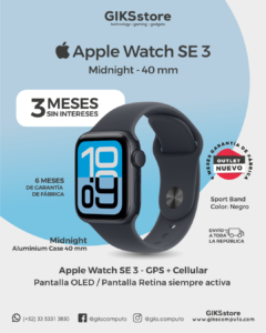 Apple Watch SE 3. GPS. 40 mm. Color Negro. Nuevo Outlet