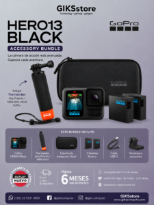 GoPro HERO13 Black Accessory Bundle. Estuche + 2 Baterias + Handler. Nuevo Outlet