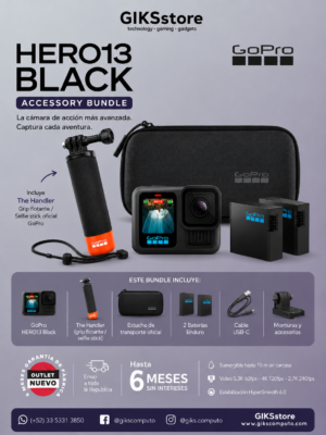 GoPro HERO13 Black Accessory Bundle. Estuche + 2 Baterias + Handler. Nuevo Outlet