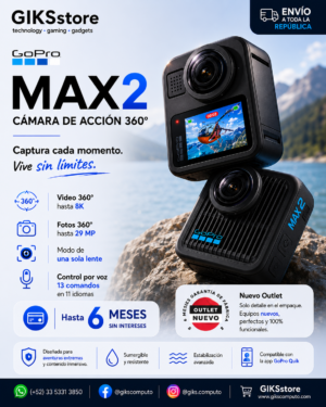 GoPro MAX2.  Cámara de Acción 360°. 8K con Video Inmersivo y Control por Voz. Nuevo Outlet