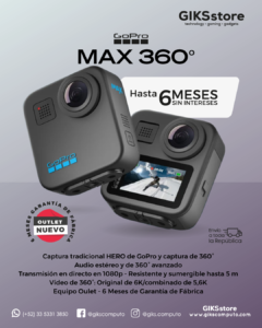 GoPro MAX 360°. 5.6K. Cámara de Acción 360° Sumergible. Nuevo Outlet