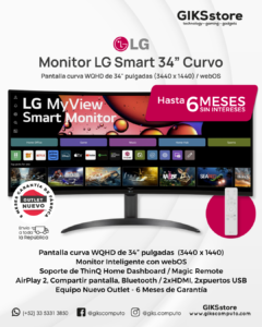 Monitor Smart Curvo LG MyView. 34" WQHD. Nuevo Outlet