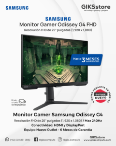 Monitor Gamer Samsung Odyssey G4. 25". FHD. Nuevo Outlet