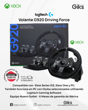 Volante Gamer Logitech G920 TrueForce. Para Xbox Series X/S, Xbox One, PC. Nuevo Outlet
