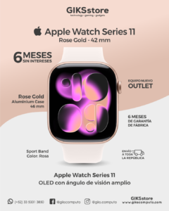 Apple Watch Series 11. GPS. 42 mm. Color Oro Rosa. Nuevo Outlet