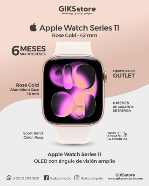 Apple Watch Series 11. GPS. 42 mm. Color Oro Rosa. Nuevo Outlet