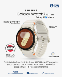 Samsung Galaxy Watch7. 40 mm. Color Crema. Nuevo Outlet