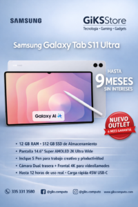 Samsung Galaxy Tab S11 Ultra. 14.6″. 512 GB SSD. 12 GB RAM. Color Plata. Nuevo Outlet