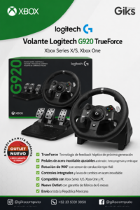 Volante Logitech G920 Driving Force. Para Xbox Series X-S. One y PC. Nuevo Outlet